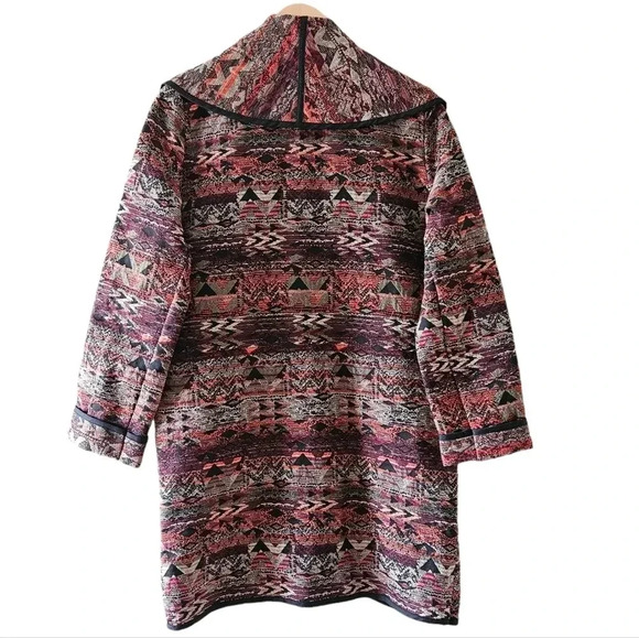 Kollontai Aztec Open Front Bohemian Hippie Casual Fall Cardigan Size Small. - Picture 9 of 16